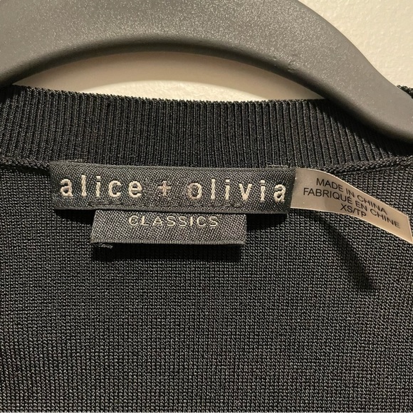 Alice + Olivia Gita Cropped Sweater in Black - Picture 5 of 8